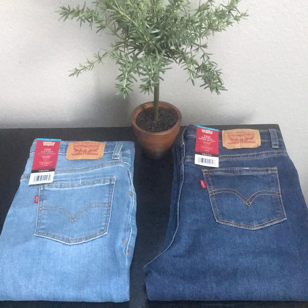 Levi’s blue jeans size 16 high rise super skinny youth teen girls pants …
